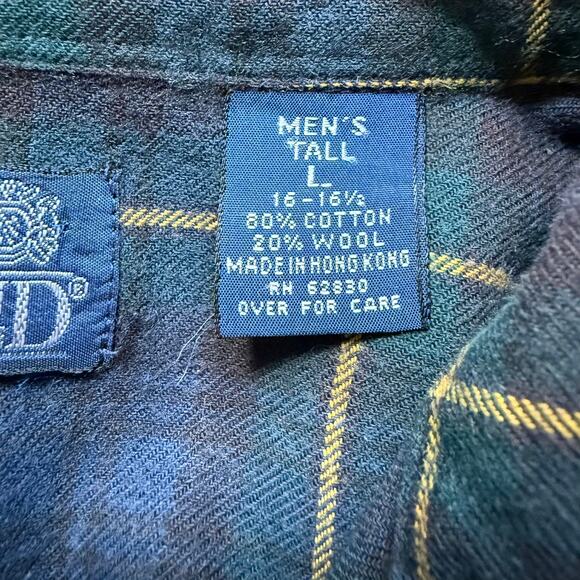 Lands’ End Viyella Cotton Wool Blend Tartan Shirt Large Tall - Picture 3 of 8